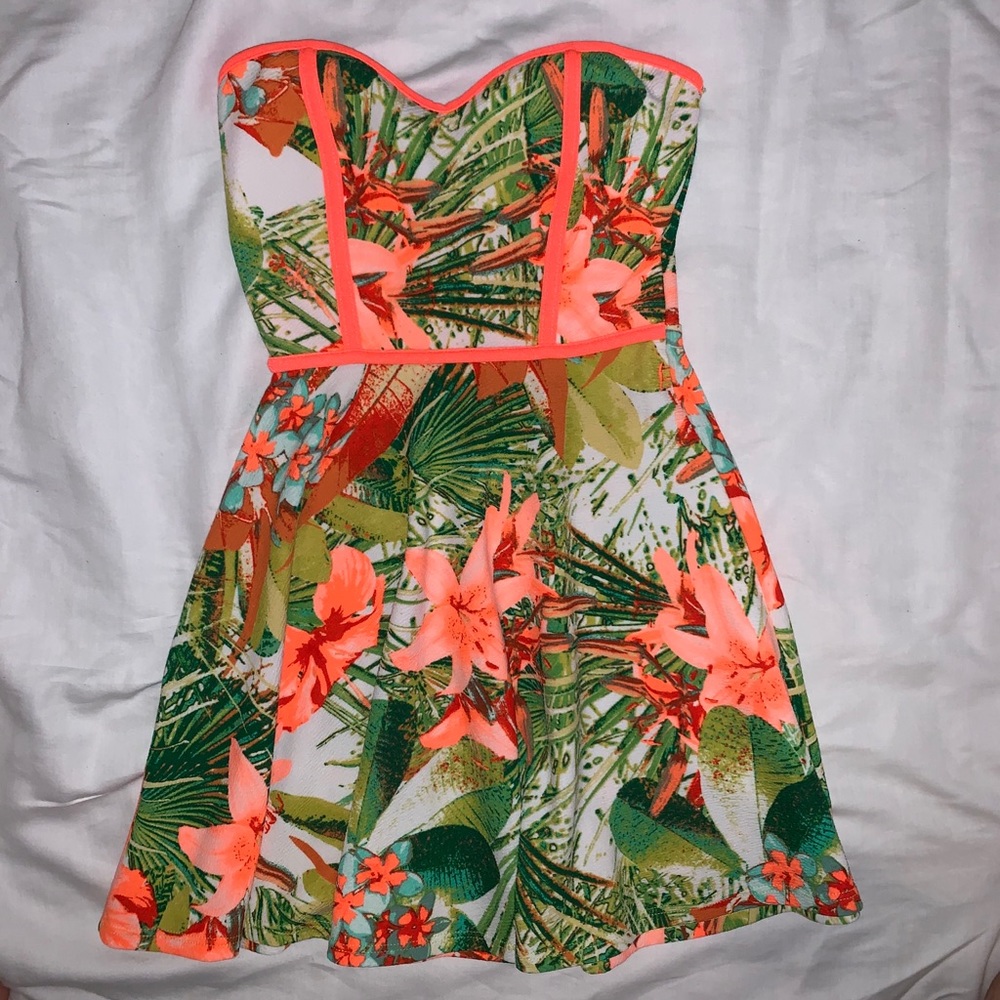 Tropical Floral Dress, Small